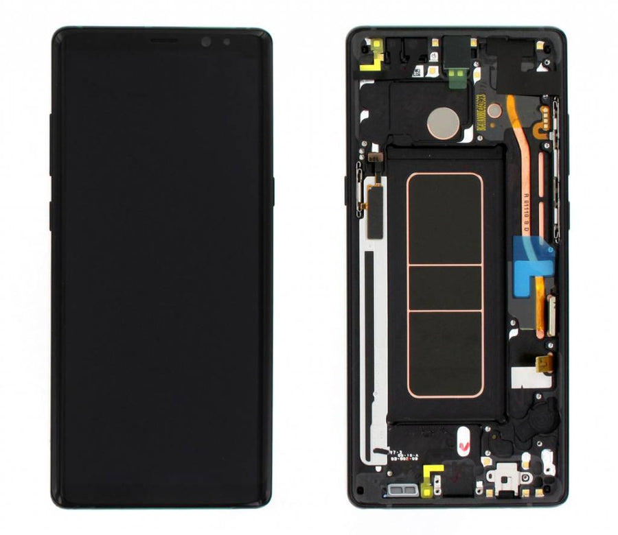 Samsung Galaxy NOTE 8 (SM-N950F) Complete LCD with Frame in Black — Service Pack (SVC) [GH97-21066A]