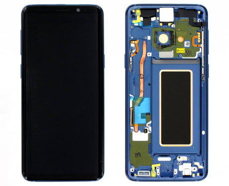 Samsung Galaxy S9 (SM-G960F) Complete LCD with Frame in Blue — Service Pack (SVC) [GH97-21697D]