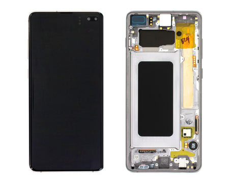 Samsung Galaxy S10 PLUS (SM-G975F) Complete LCD with Frame in Black — Service Pack (SVC) [GH82-18849A]