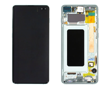 Samsung Galaxy S10 PLUS (SM-G975F) Complete LCD with Frame in Green — Service Pack (SVC) [GH82-18849E]