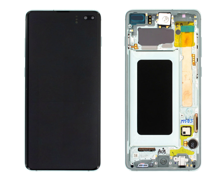Samsung Galaxy S10 PLUS (SM-G975F) Complete LCD with Frame in Green — Service Pack (SVC) [GH82-18849E]