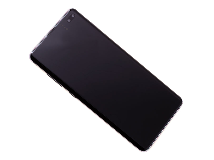 Samsung Galaxy S10 PLUS (SM-G975F) Complete LCD with Frame in Silver — Service Pack (SVC) [GH82-18849G]