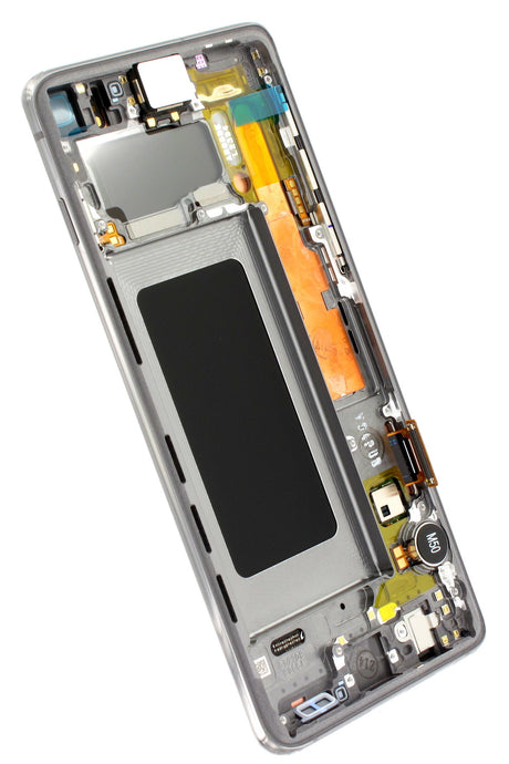 Samsung Galaxy S10 (SM-G973F) Complete LCD with Frame in Black — Service Pack (SVC) [GH82-18850A]