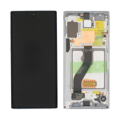 Samsung Galaxy NOTE 10 (SM-N970F) Complete LCD with Frame in White — Service Pack (SVC) [GH82-20818B]