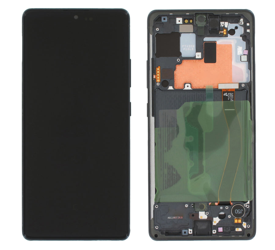 Samsung Galaxy S10 LITE (SM-G770F) Complete LCD with Frame in Black — Service Pack (SVC) [GH82-21672A]