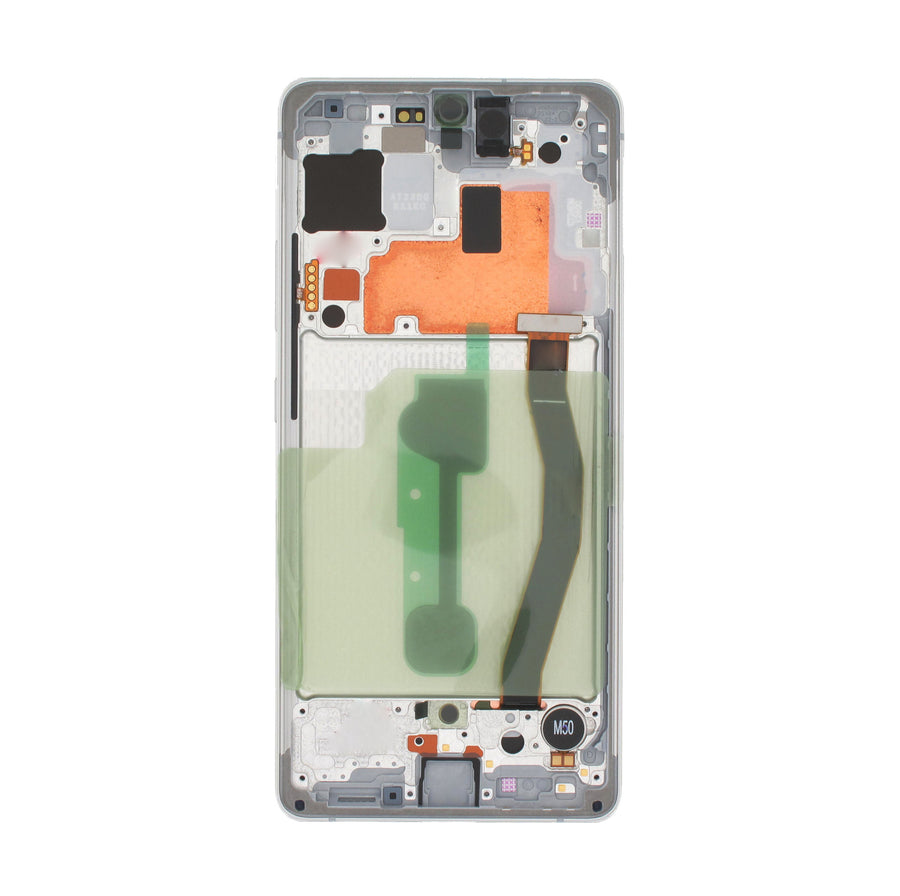 Samsung Galaxy S10 LITE (SM-G770F) Complete LCD with Frame in White — Service Pack (SVC) [GH82-21672B]