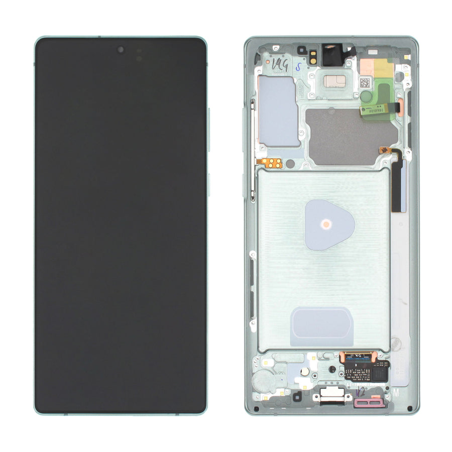 Samsung Galaxy NOTE 20 (SM-N981B) Complete LCD with Frame in Green — Service Pack (SVC) [GH82-23495C]