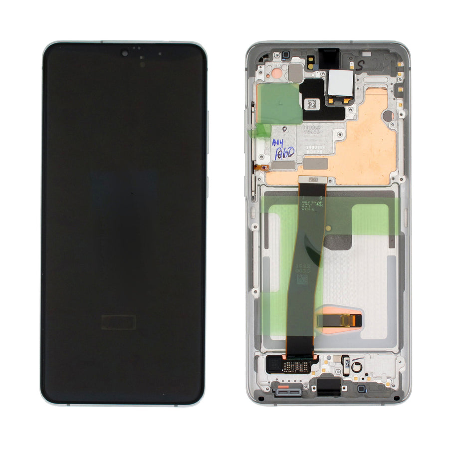 Samsung Galaxy S20 ULTRA (SM-G988B) Complete LCD with Frame in White — Service Pack (SVC) [GH82-26032C]