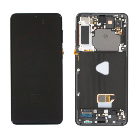 Samsung Galaxy S21 PLUS (SM-G996B) Complete LCD with Frame in Black — Service Pack (SVC) [GH82-27268A]