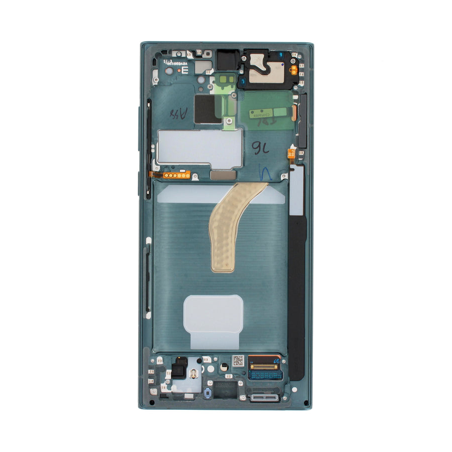 Samsung Galaxy S22 ULTRA (SM-S908B) Complete LCD with Frame in Green — Service Pack (SVC) [GH82-27488D]
