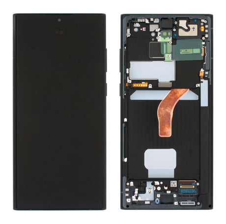 Samsung Galaxy S22 ULTRA (SM-S908B) Complete LCD with Frame in Graphite — Service Pack (SVC) [GH82-27488E]
