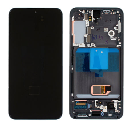 Samsung Galaxy S22 (SM-S901B) Complete LCD with Frame in Black — Service Pack (SVC) [GH82-27520A]
