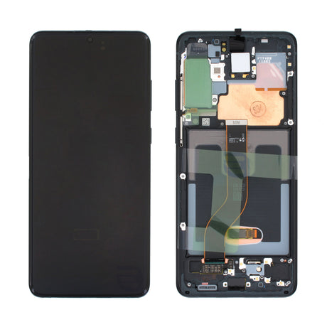 Samsung Galaxy S20 PLUS (SM-G986B) Complete LCD with Frame in Black — Service Pack (SVC) [GH82-31441A]