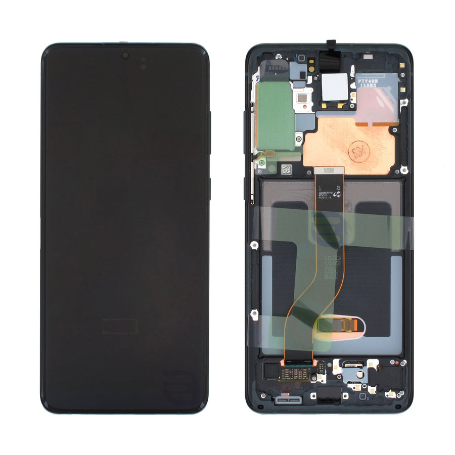 Samsung Galaxy S20 PLUS (SM-G986B) Complete LCD with Frame in Black — Service Pack (SVC) [GH82-31441A]