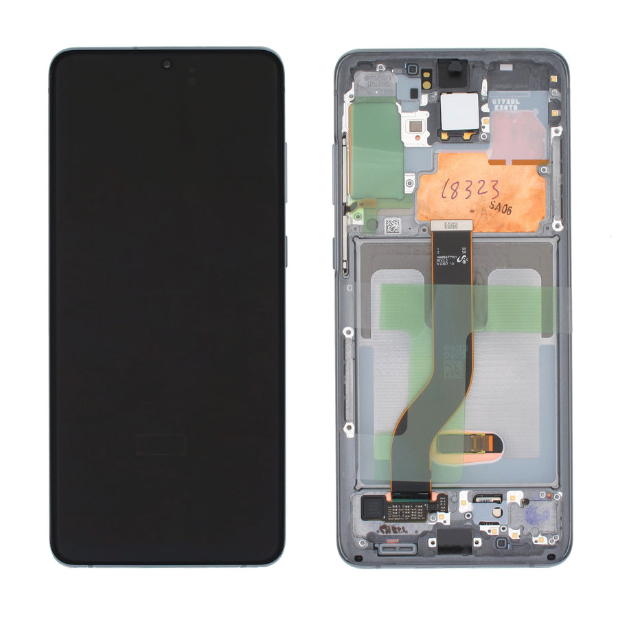 Samsung Galaxy S20 PLUS (SM-G986B) Complete LCD with Frame in Gray — Service Pack (SVC) [GH82-31441E]