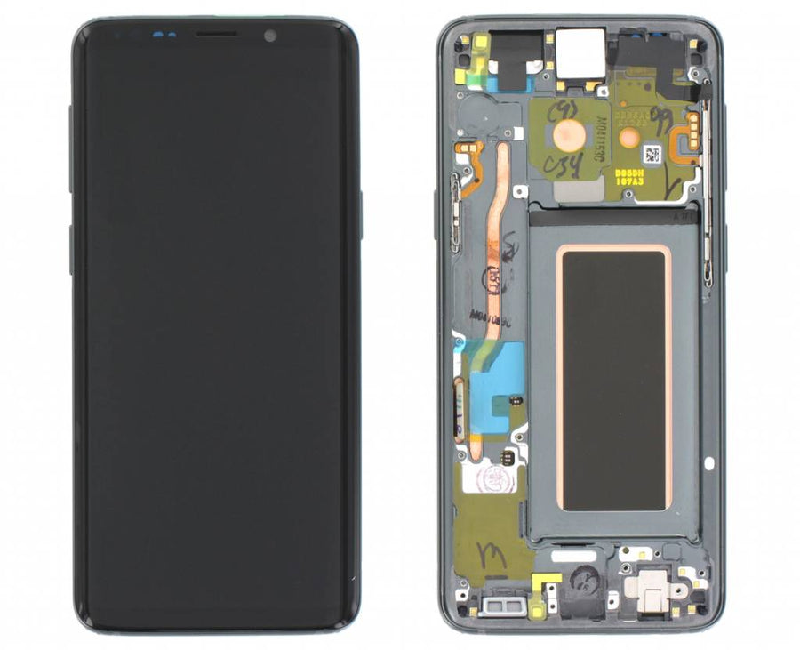 Samsung Galaxy S9 (SM-G960F) Complete LCD with Frame in Grey — Service Pack (SVC) [GH97-21696C]