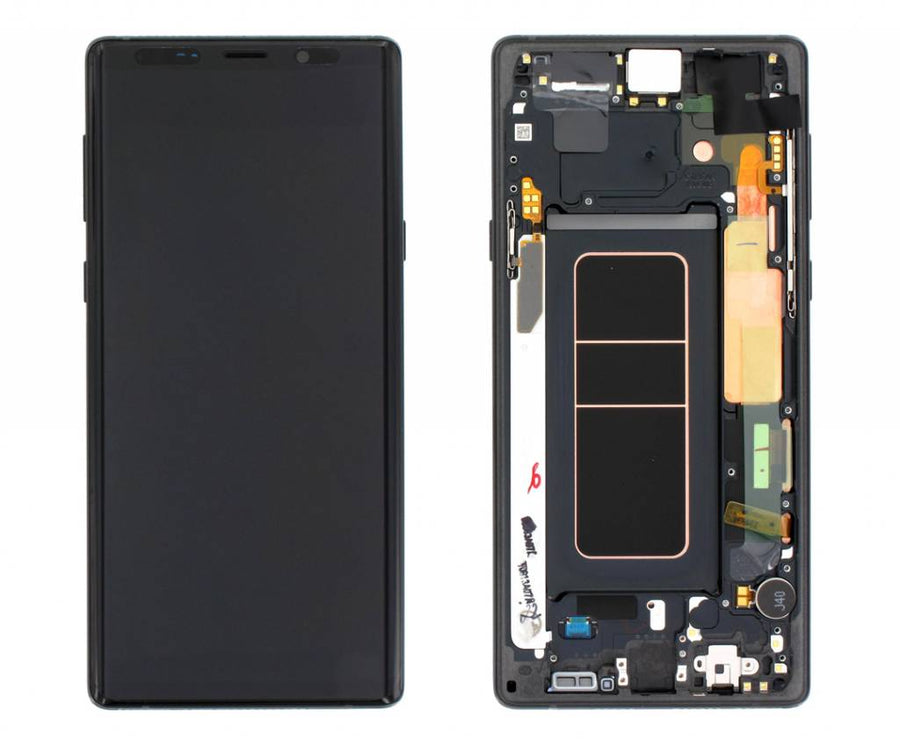 Samsung Galaxy NOTE 9 (SM-N960F) Complete LCD with Frame in Black — Service Pack (SVC) [GH97-22269A]