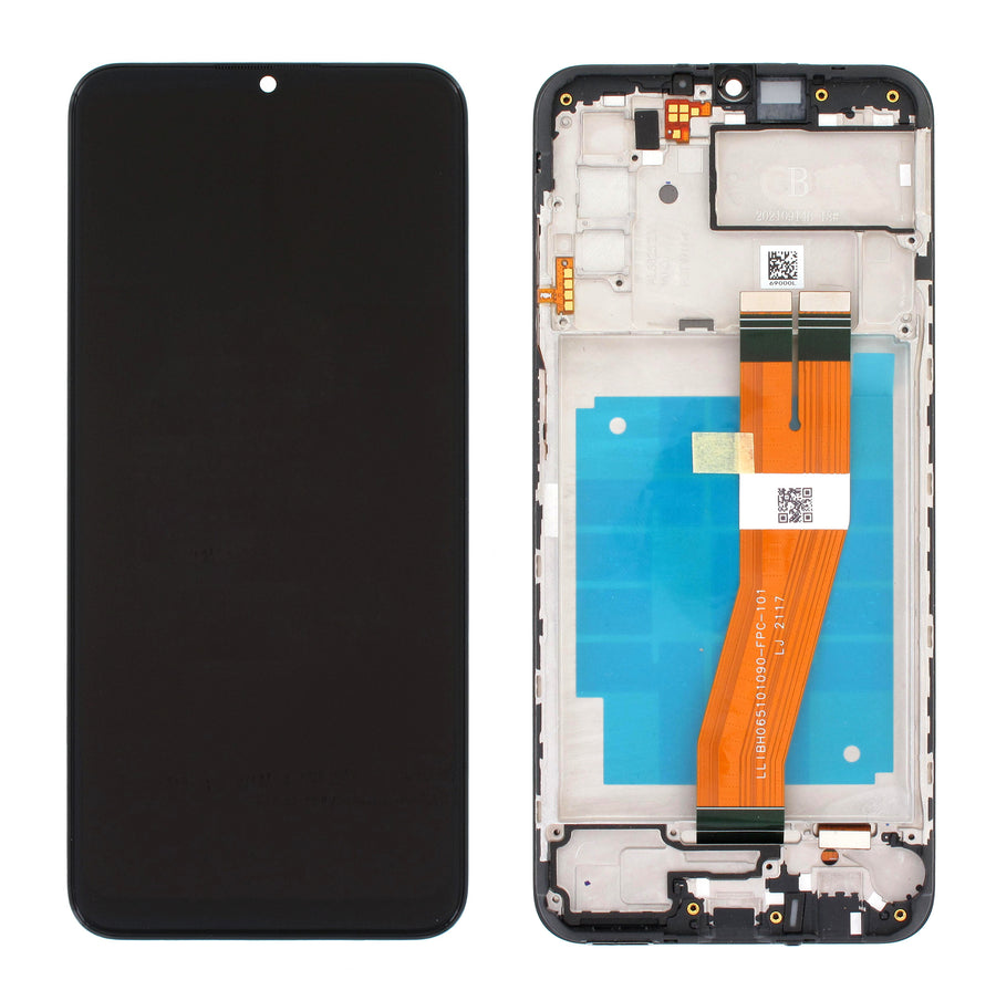 Samsung Galaxy A03s NON EU (SM-A037Fv2) Complete LCD with Frame in Black — Service Pack (SVC) [GH81-21232A]