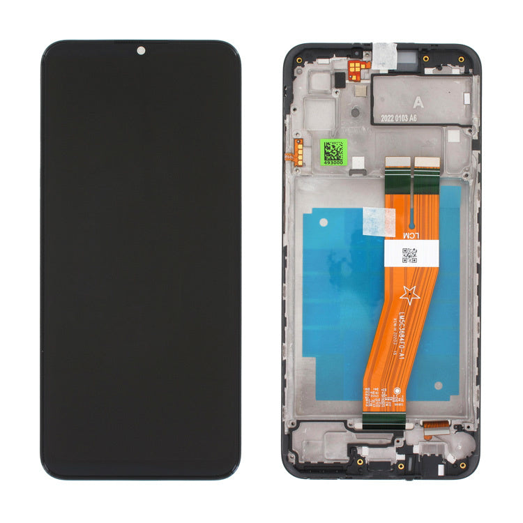 Samsung Galaxy A03 NON EU (SM-A035Fv2) Complete LCD with Frame in Black — Service Pack (SVC) [GH81-21625A]