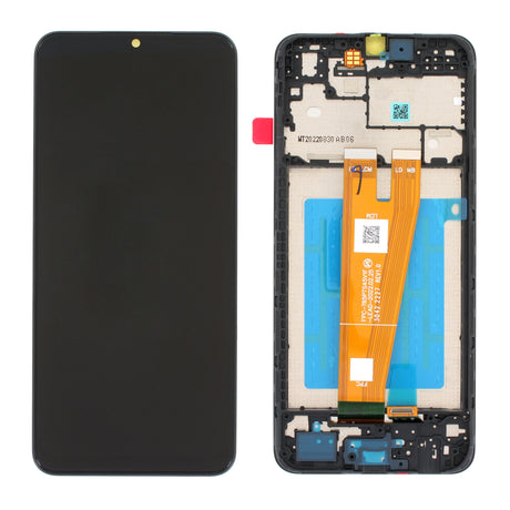Samsung Galaxy A04 (SM-A045) Complete LCD with Frame in Black — Service Pack (SVC) [GH81-22731A]