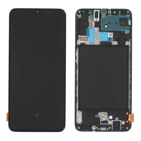 Samsung Galaxy A70 (SM-A705F) Complete LCD with Frame in Black — Service Pack (SVC) [GH82-19747A]