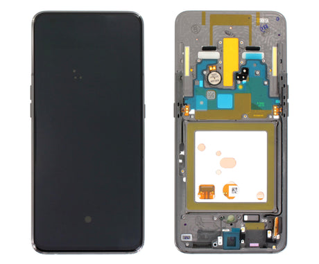 Samsung Galaxy A80 (SM-A805F) Complete LCD with Frame in Black — Service Pack (SVC) [GH82-20348A]
