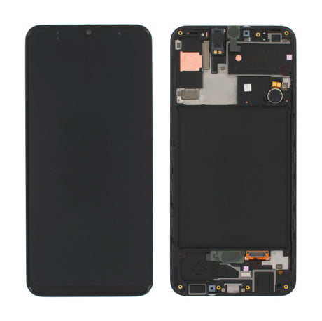 Samsung Galaxy A30s (SM-A307F) Complete LCD with Frame in Black — Service Pack (SVC) [GH82-21190A]