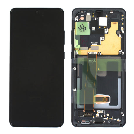 Samsung Galaxy S20 ULTRA (SM-G988B) Complete LCD with Frame in Black — Service Pack (SVC) [GH82-26032A]