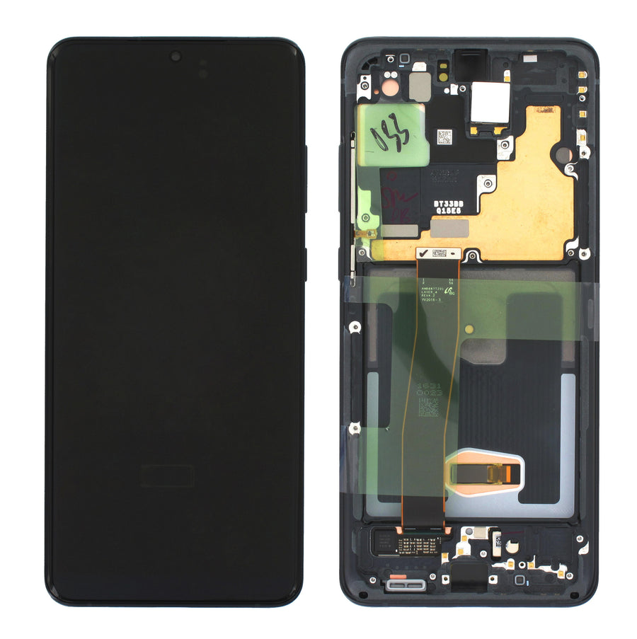 Samsung Galaxy S20 ULTRA (SM-G988B) Complete LCD with Frame in Black — Service Pack (SVC) [GH82-26032A]
