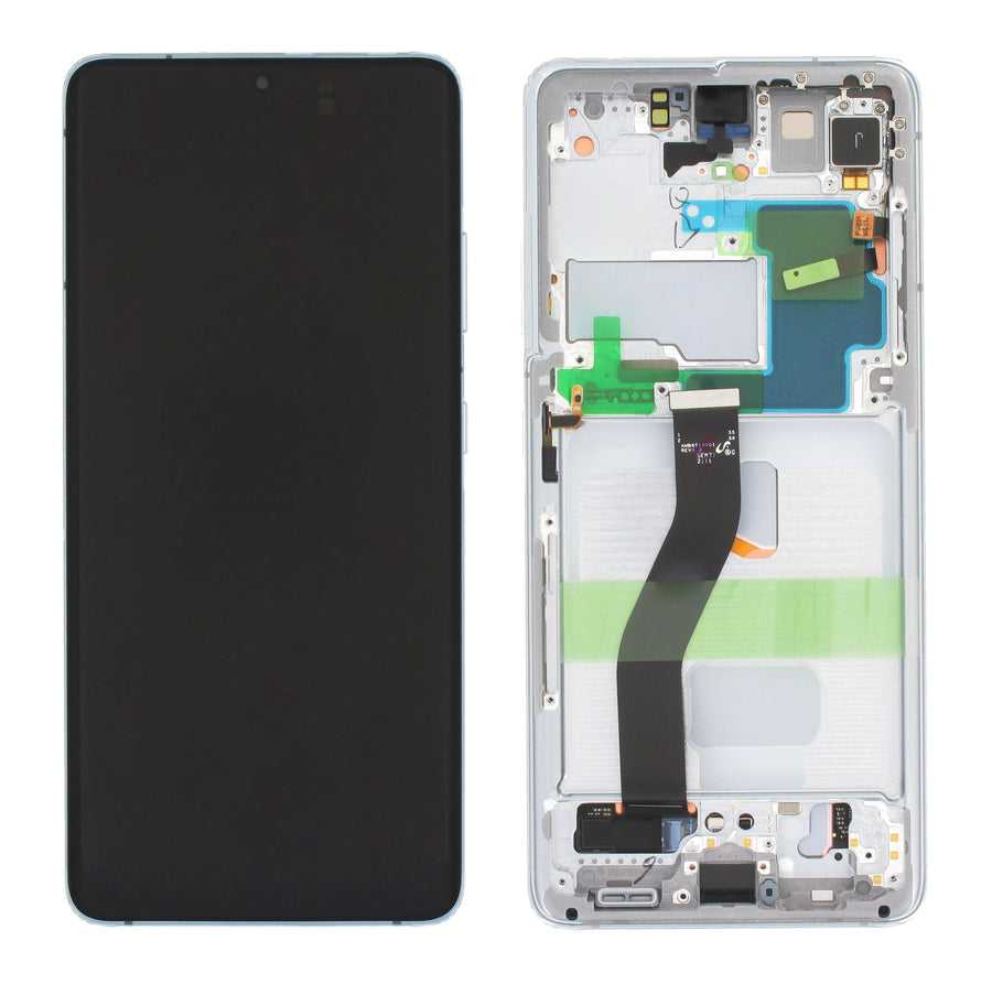Samsung Galaxy S21 ULTRA (SM-G998B) Complete LCD with Frame in Silver — Service Pack (SVC) [GH82-26035B]