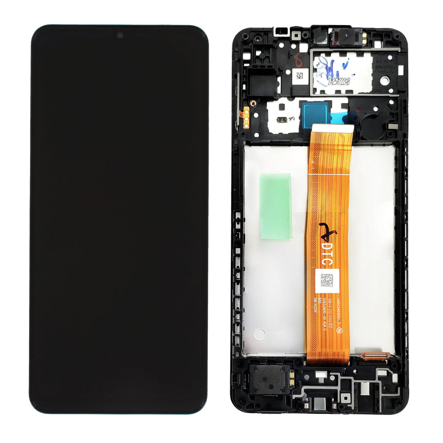 Samsung Galaxy A12s (SM-A127F) Complete LCD with Frame in Black — Service Pack (SVC) [GH82-26486A]