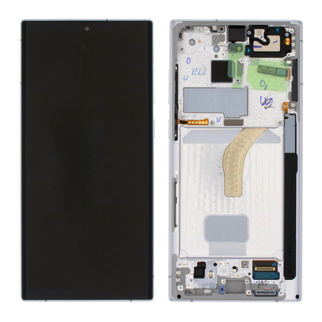 Samsung Galaxy S22 ULTRA (SM-S908B) Complete LCD with Frame in White — Service Pack (SVC) [GH82-27488C]