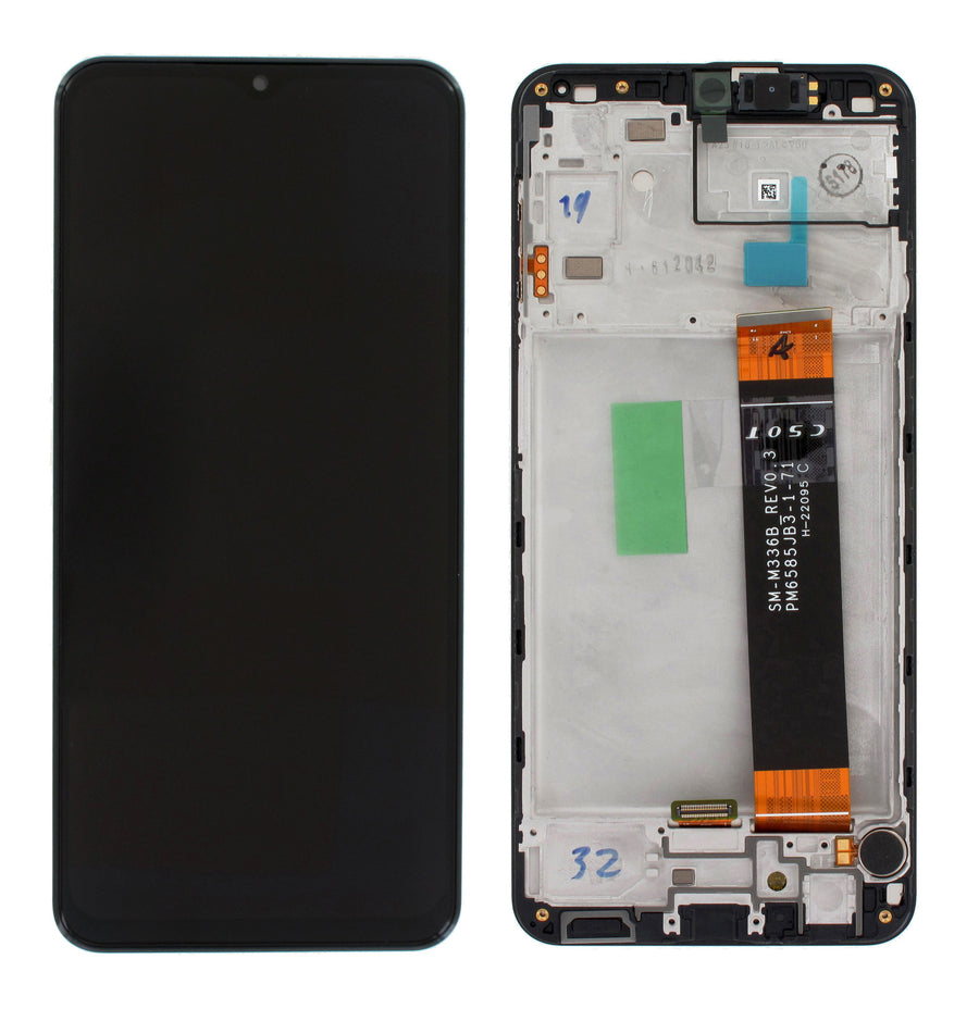 Samsung Galaxy A23 4G (SM-A235F) Complete LCD with Frame in Black — Service Pack (SVC) [GH82-28657A]