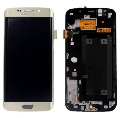 Samsung Galaxy S6 EDGE (SM-G925F) Complete LCD with Frame in Gold — Service Pack (SVC) [GH97-17162C]