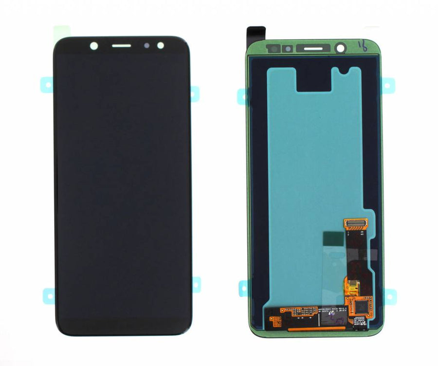 Samsung Galaxy A6 (SM-A600F) Complete LCD with Frame in Black — Service Pack (SVC) [GH97-21897A]
