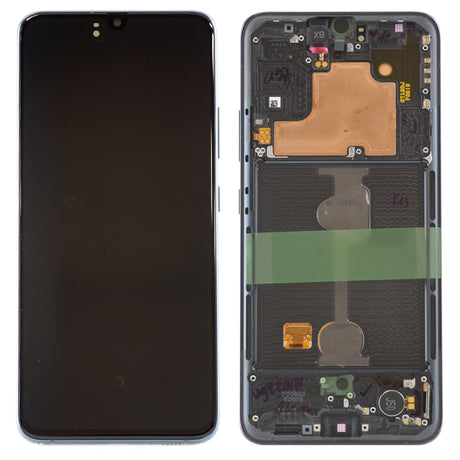 Samsung Galaxy A90 5G (SM-A908B) Complete LCD with Frame in Black — Service Pack (SVC) [GH82-21092A]