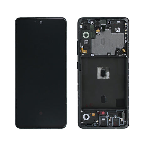 Samsung Galaxy A51 5G (SM-A516B) Complete LCD with Frame in Black — Service Pack (SVC) [GH82-23100A]