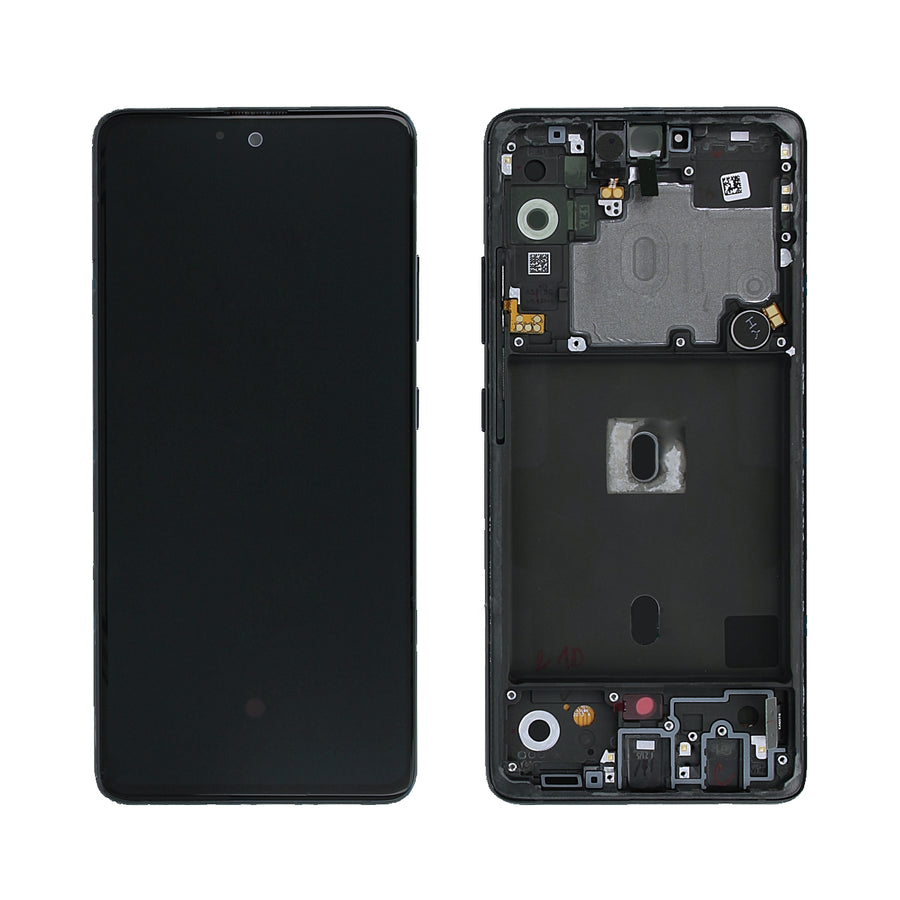 Samsung Galaxy A51 5G (SM-A516B) Complete LCD with Frame in Black — Service Pack (SVC) [GH82-23100A]