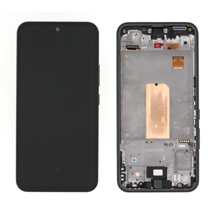 Samsung Galaxy A54 (SM-A546B) Complete LCD with Frame in Black — Service Pack (SVC) [GH82-31231A]